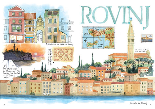 Croacia cuaderno de viajes acuarela