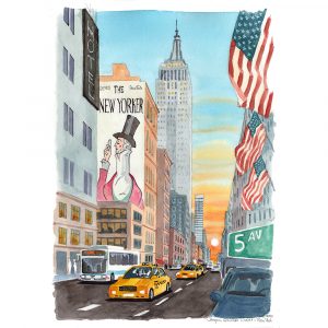 Quinta avenida New York acuarela watercolor