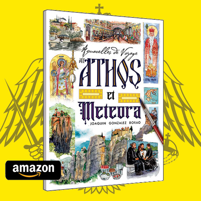 Athos et Meteora carnet de voyage aquarelle sketch dessin