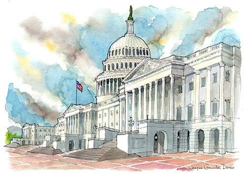 Washington DC acuarela watercolor