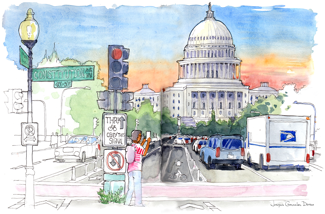 Washington DC acuarela watercolor